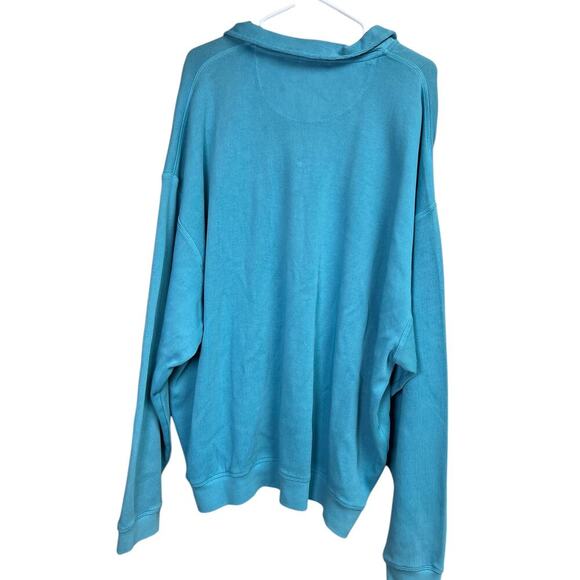 Tommy Bahama Relax Men's Quarter Zip Pullover Sweater XXL Teal Blue - Picture 11 of 11